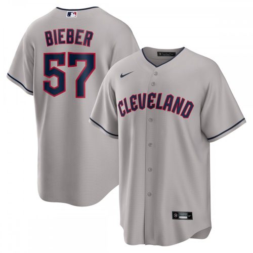 Cleveland Guardians Shane Bieber Nike Gray Road Replica Jersey - Best Deals Online