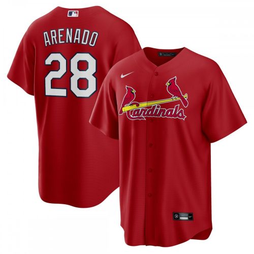 Official Red Nike Alternate Player Jersey of Nolan Arenado, St. Louis Cardinals